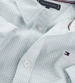 Tommy Hilfiger Skjorte - Seersucker - Breezy Blue White Stripe