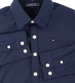 Tommy Hilfiger Skjorte - Solid Stretch - Organic - Twilight Navy