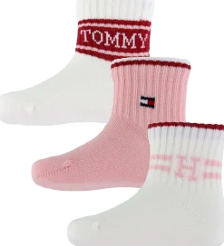 Tommy Hilfiger Strømper - 3-pak - Pink/Hvid