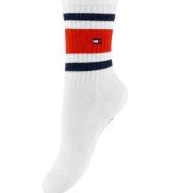 Tommy Hilfiger Strømper - 2-pak - Hvid m. Logostriber